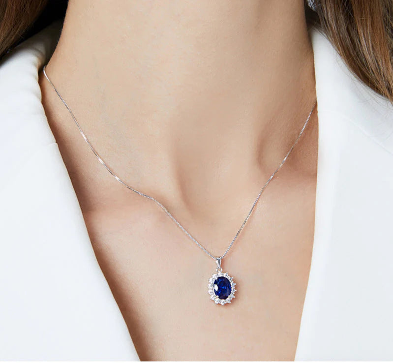 Aoaome Light Luxury Sapphire Pendant Necklaces