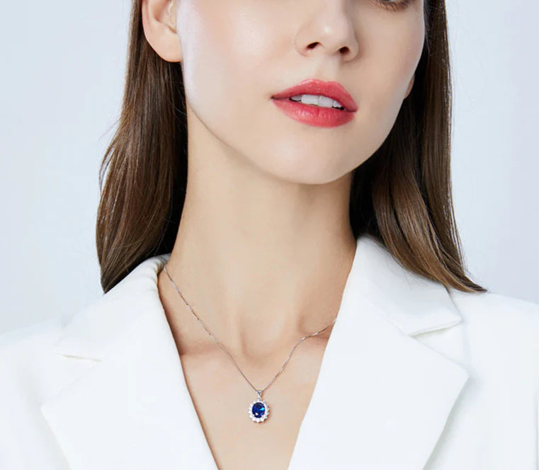 Aoaome Light Luxury Sapphire Pendant Necklaces