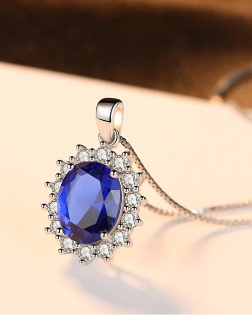 Aoaome Light Luxury Sapphire Pendant Necklaces