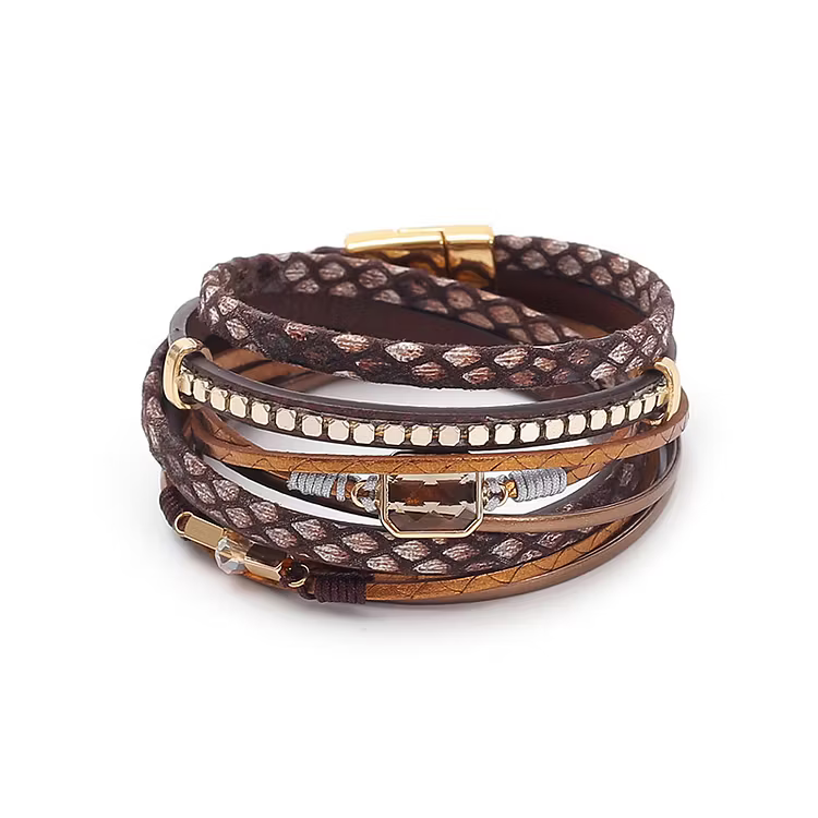 Aoaome Love Pearl Multi Layer Leather Bracelets