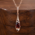 Aoaome Minimalist Style Rose Gold Ruby Inspired Necklaces