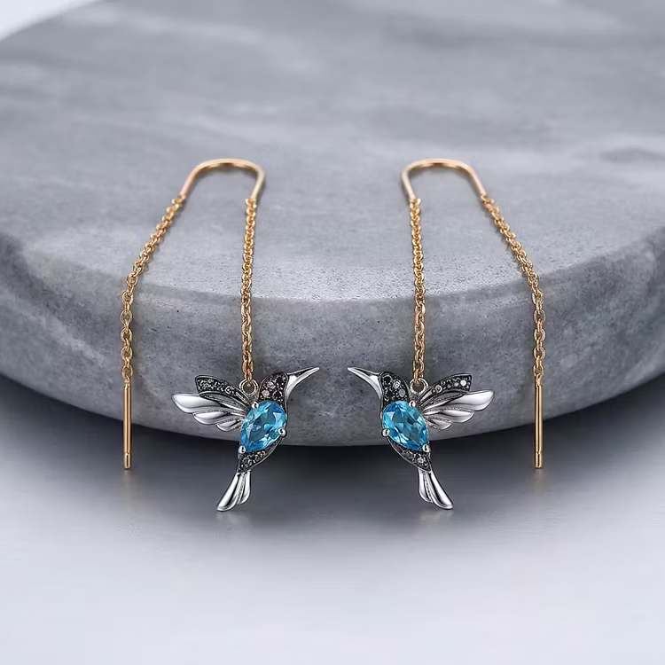 Aoaome Mixed Zirconium Bird Earrings