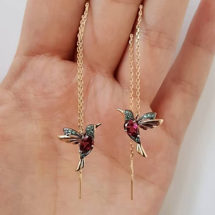Aoaome Mixed Zirconium Bird Earrings
