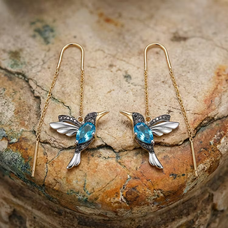 Aoaome Mixed Zirconium Bird Earrings