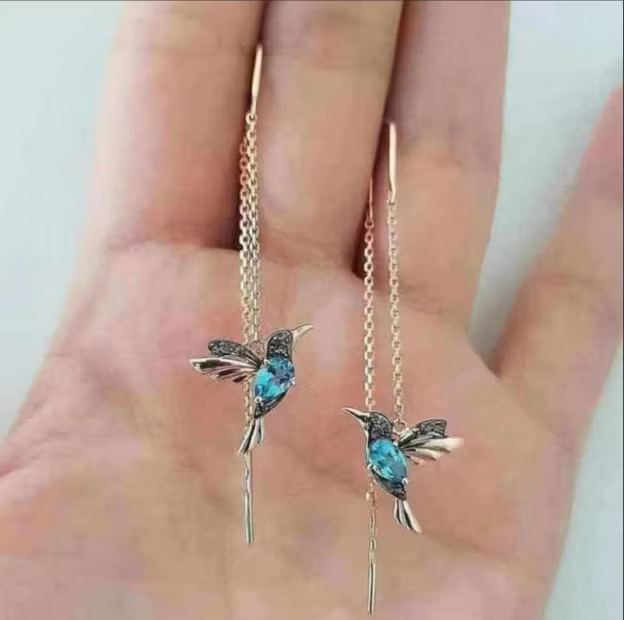 Aoaome Mixed Zirconium Bird Earrings