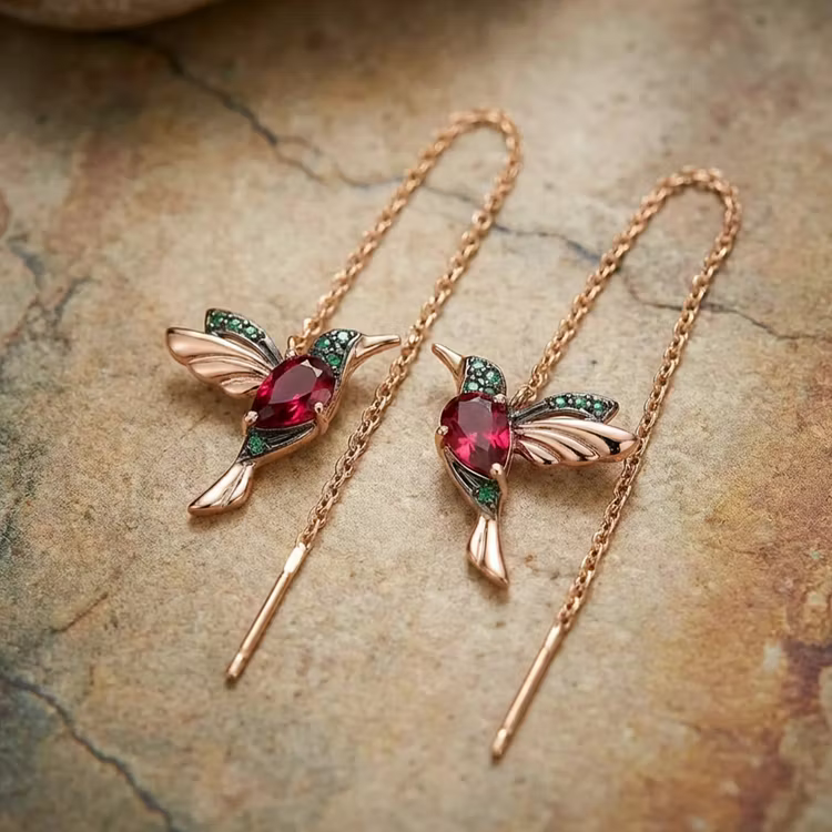 Aoaome Mixed Zirconium Bird Earrings