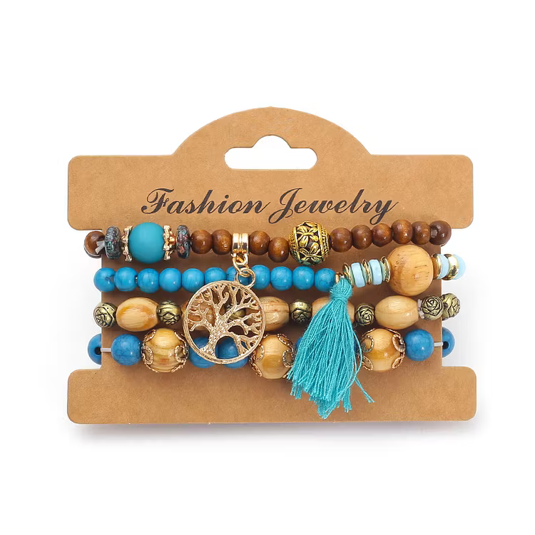 Aoaome Multi-layer Wooden Bead Bead Bracelets