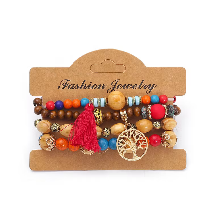 Aoaome Multi-layer Wooden Bead Bead Bracelets
