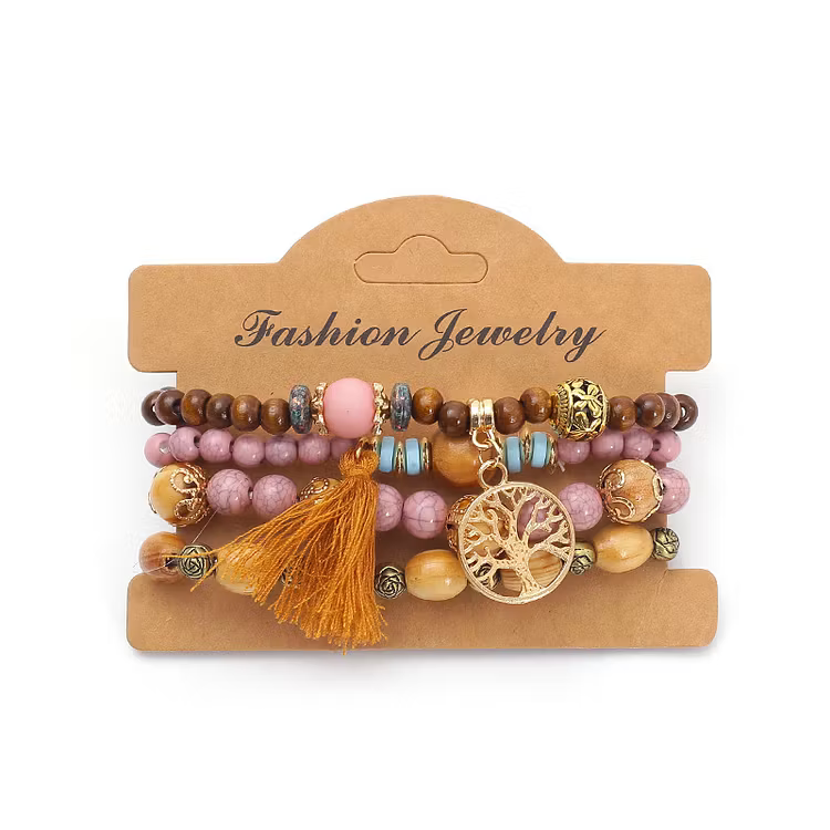 Aoaome Multi-layer Wooden Bead Bead Bracelets