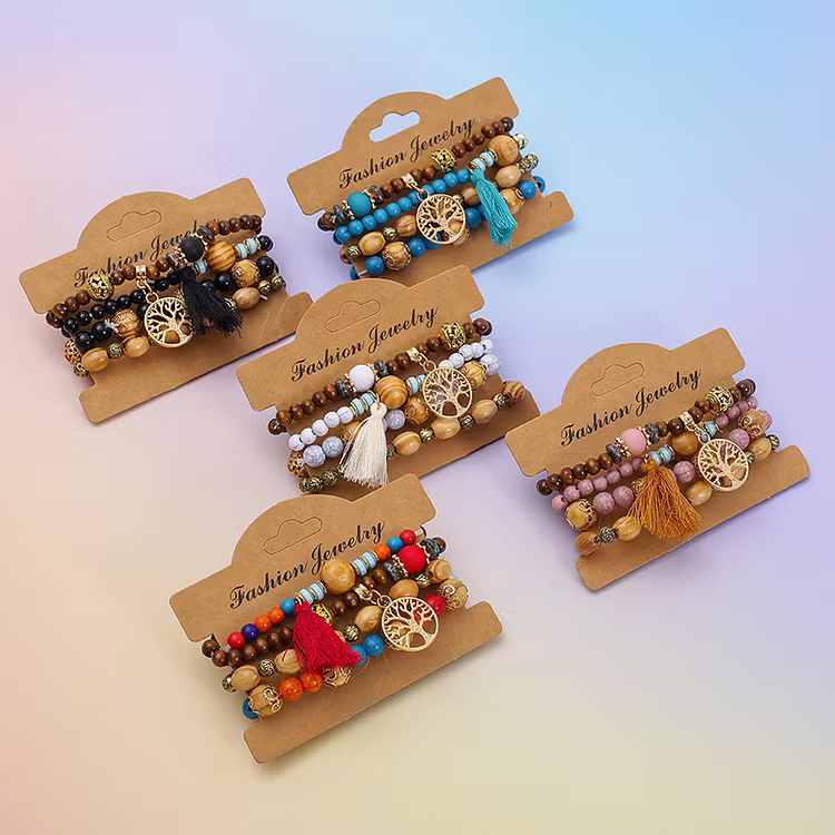 Aoaome Multi-layer Wooden Bead Bead Bracelets