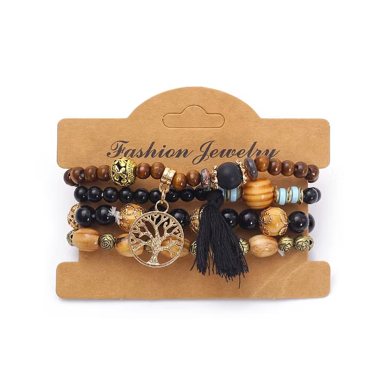 Aoaome Multi-layer Wooden Bead Bead Bracelets