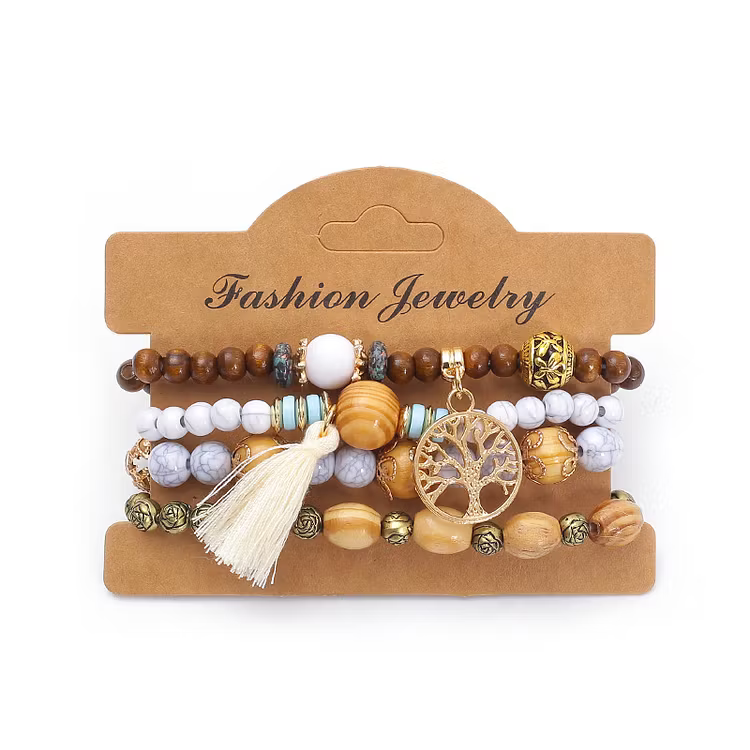 Aoaome Multi-layer Wooden Bead Bead Bracelets