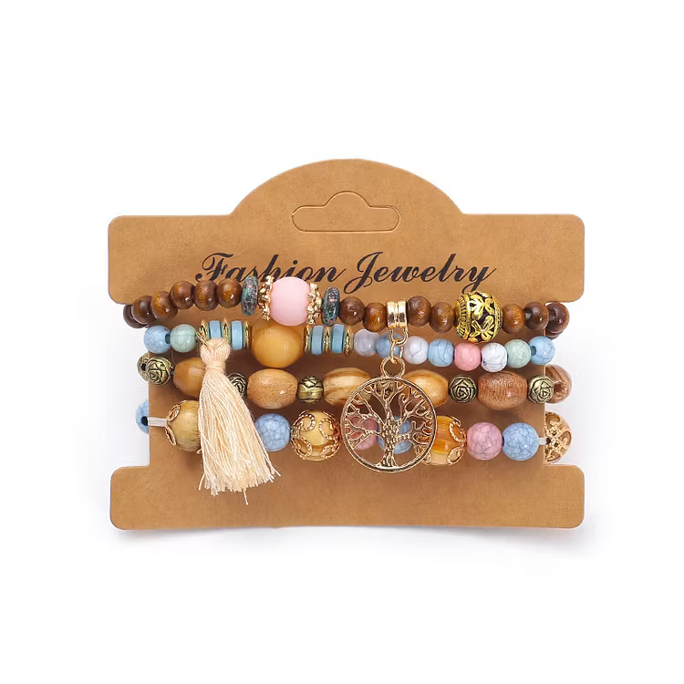 Aoaome Multi-layer Wooden Bead Bead Bracelets