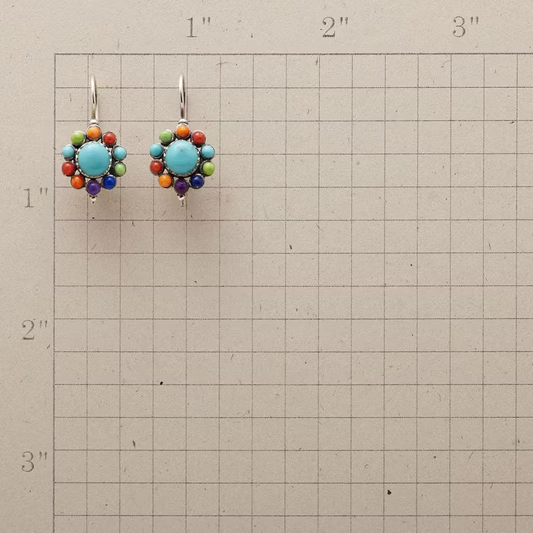 Aoaome Multicoloured Turquoise Round Earrings