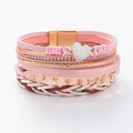 Aoaome Natural Crushed Stone Leather Bracelets