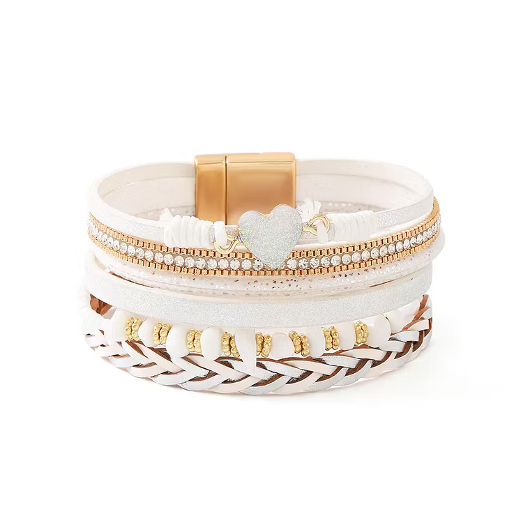 Aoaome Natural Crushed Stone Leather Bracelets