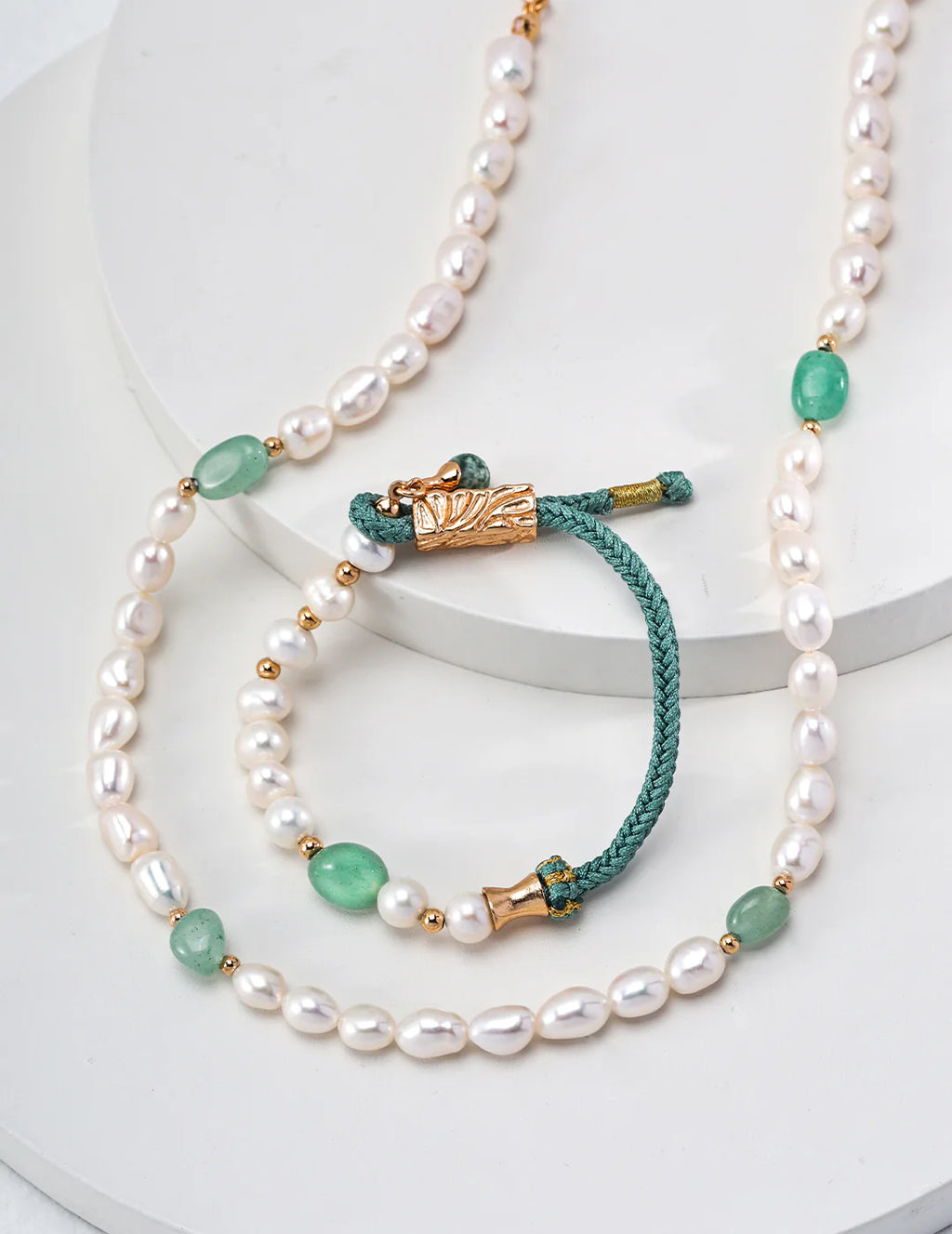 Aoaome Natural Jasper Pearl Necklaces