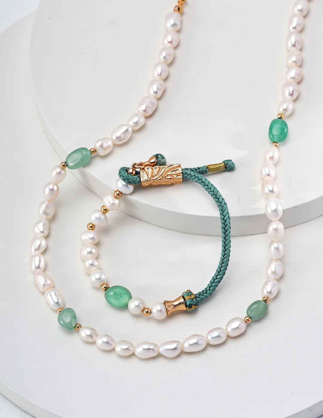 Aoaome Natural Jasper Pearl Necklaces