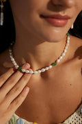 Aoaome Natural Jasper Pearl Necklaces