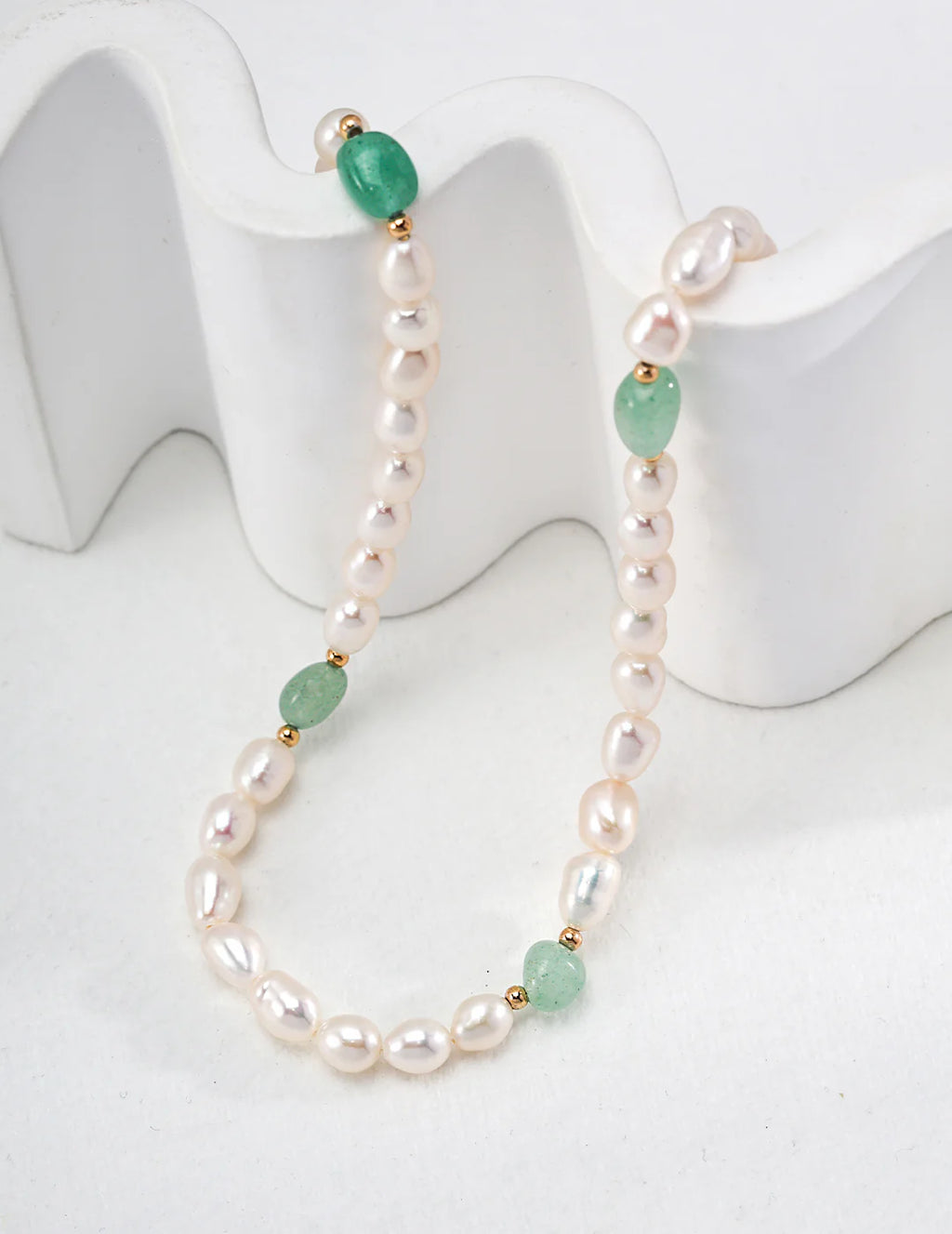 Aoaome Natural Jasper Pearl Necklaces
