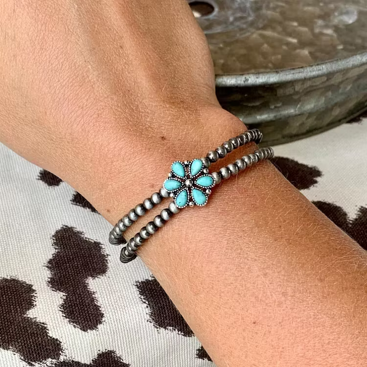Aoaome Natural Turquoise Open Bracelets