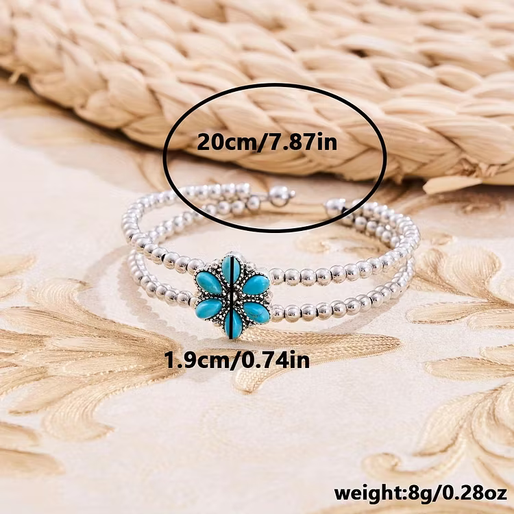 Aoaome Natural Turquoise Open Bracelets