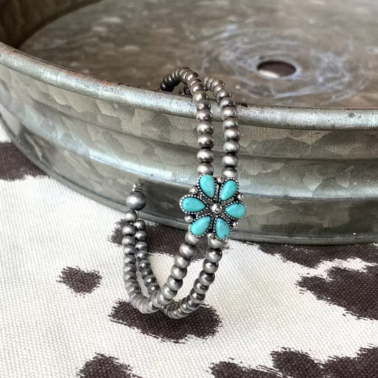 Aoaome Natural Turquoise Open Bracelets