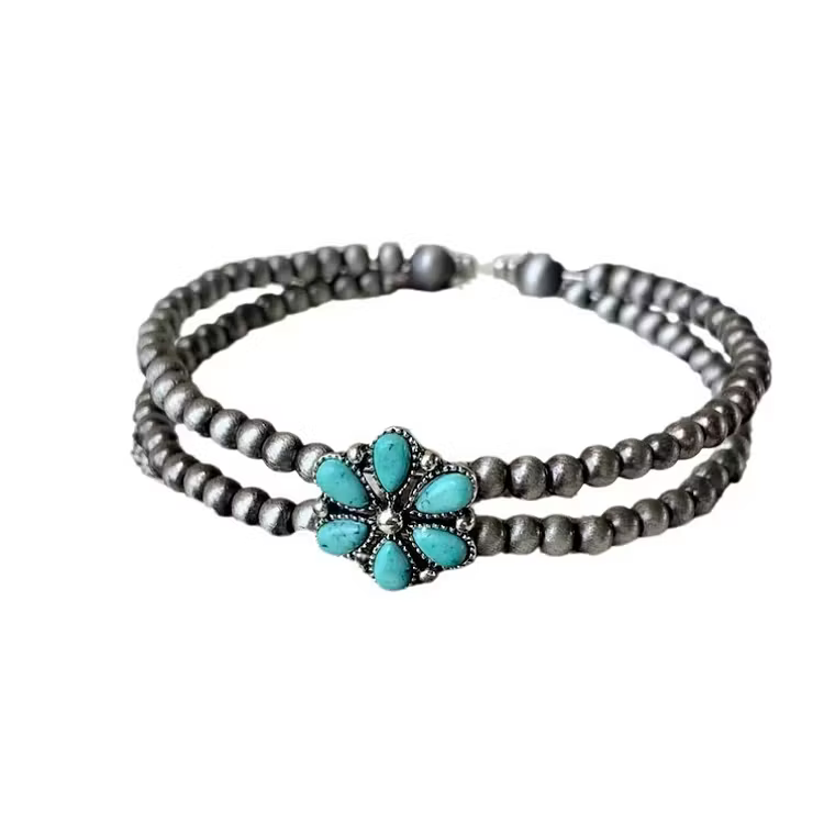 Aoaome Natural Turquoise Open Bracelets