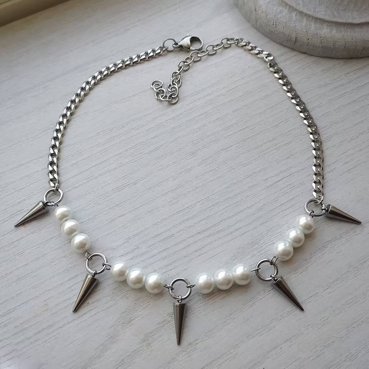 Aoaome Pearl Nail Necklaces