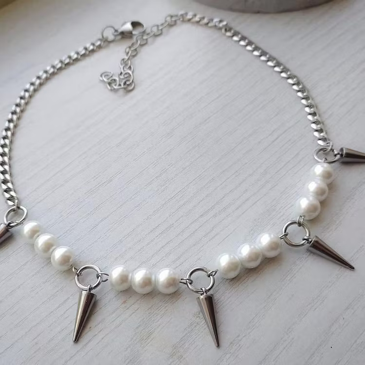 Aoaome Pearl Nail Necklaces