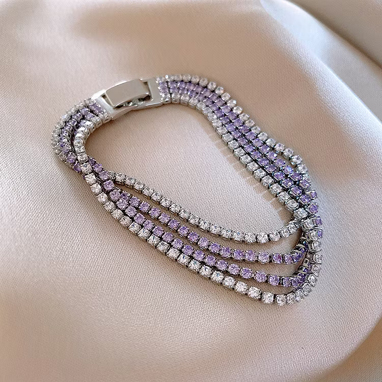 Aoaome Purple Zircon Buckle Bracelets