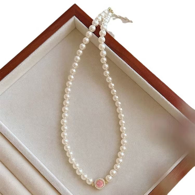 Aoaome Resin Zircon Pearl Necklaces