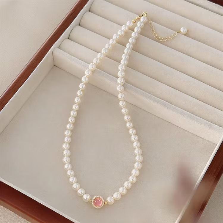 Aoaome Resin Zircon Pearl Necklaces