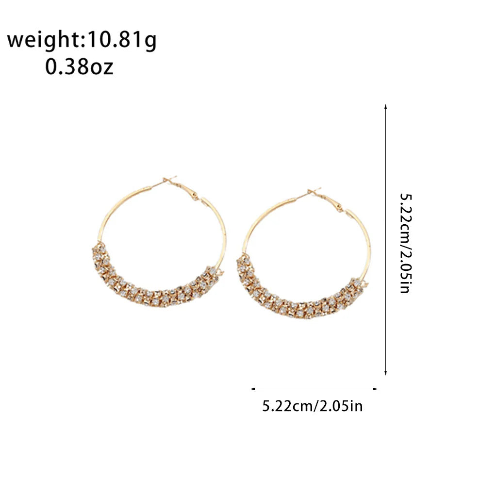 Aoaome Retro Chic Colored Diamond Hoop Earrings