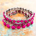 Aoaome Retro Inlaid Turquoise Rhinestone Bracelets