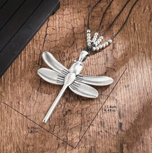Aoaome Retro Pearl Dragonfly Pendant Necklaces