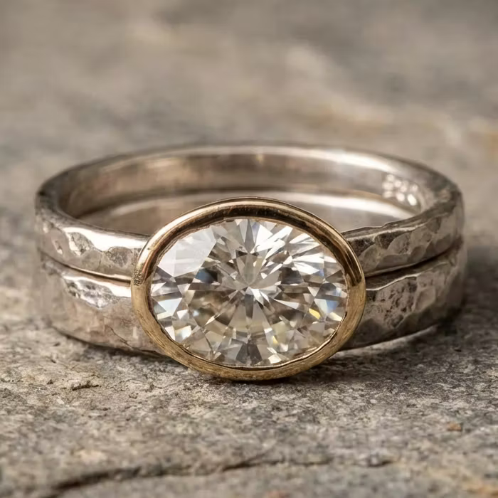 Aoaome Retro Style Oval Rhinestone Rings