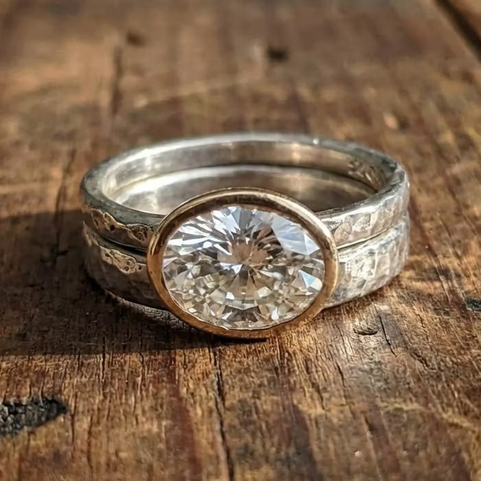 Aoaome Retro Style Oval Rhinestone Rings