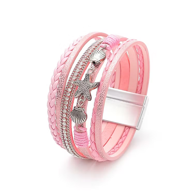 Aoaome Starfish Shell Leather Bracelets