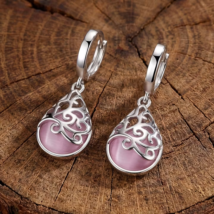 Aoaome Sterling Silver Tree of Life Earrings