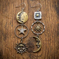 Aoaome Sun-Moon Pendant Earrings