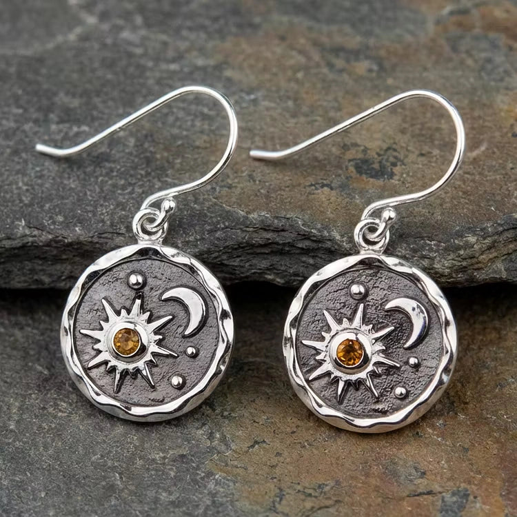 Aoaome Sun Moon Boho Earrings