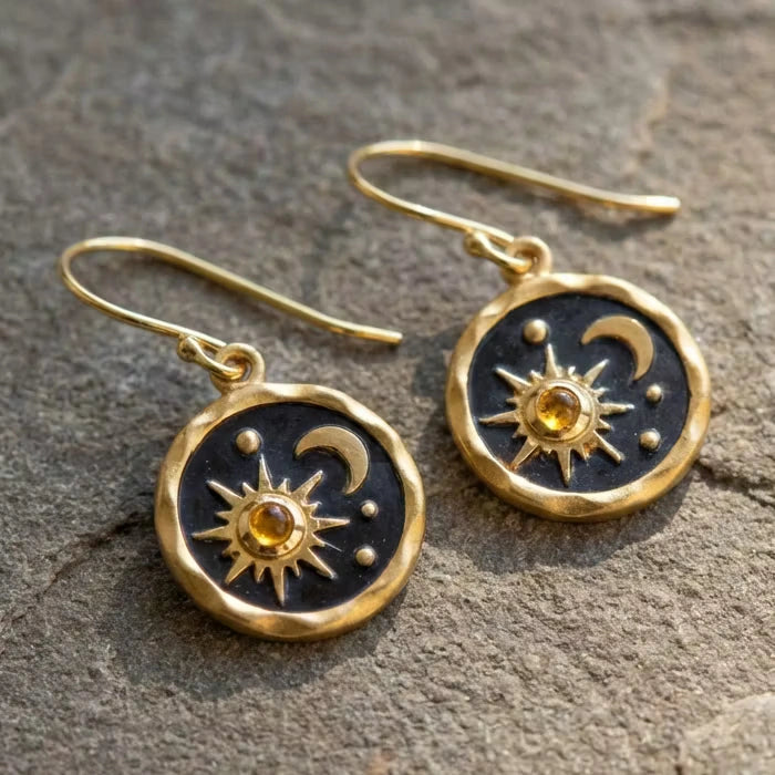 Aoaome Sun Moon Boho Earrings