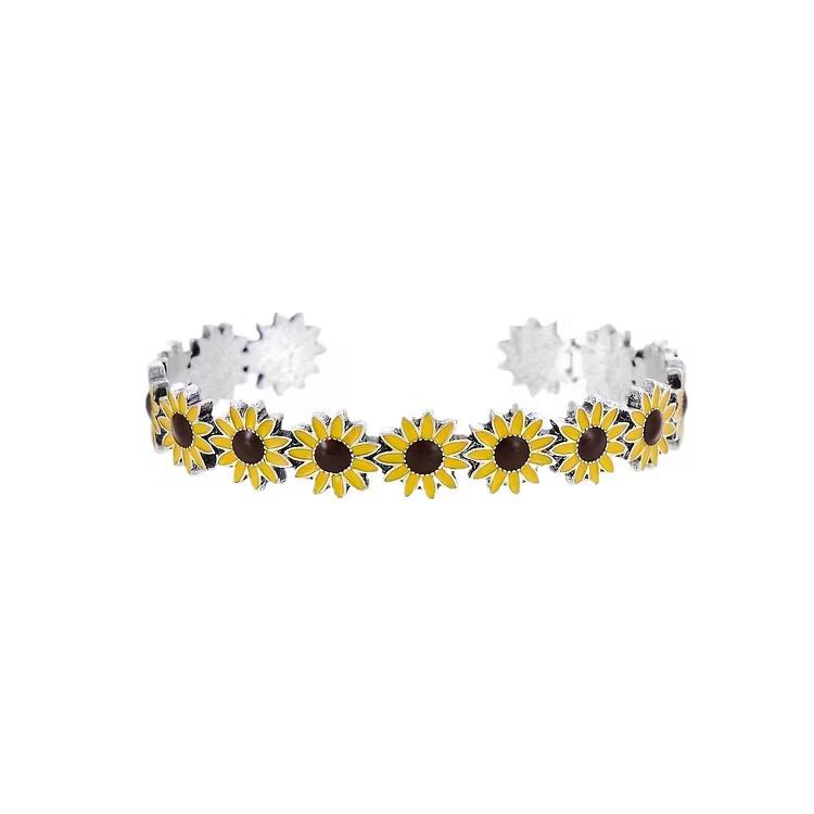 Aoaome Sunflower Drop Oil Bracelets