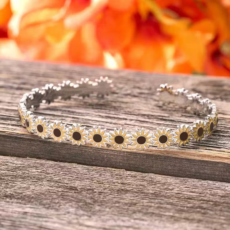 Aoaome Sunflower Drop Oil Bracelets