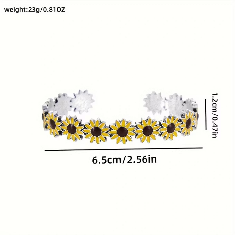 Aoaome Sunflower Drop Oil Bracelets