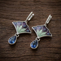 Aoaome Vintage-inspired Silver Enamel Dangle Earrings