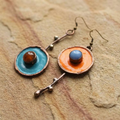 Aoaome Vintage Asymmetrical Graffiti Antique Bronze Earrings