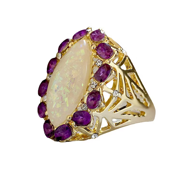 Aoaome Vintage Australian Treasure Diamond Set Gold Rings