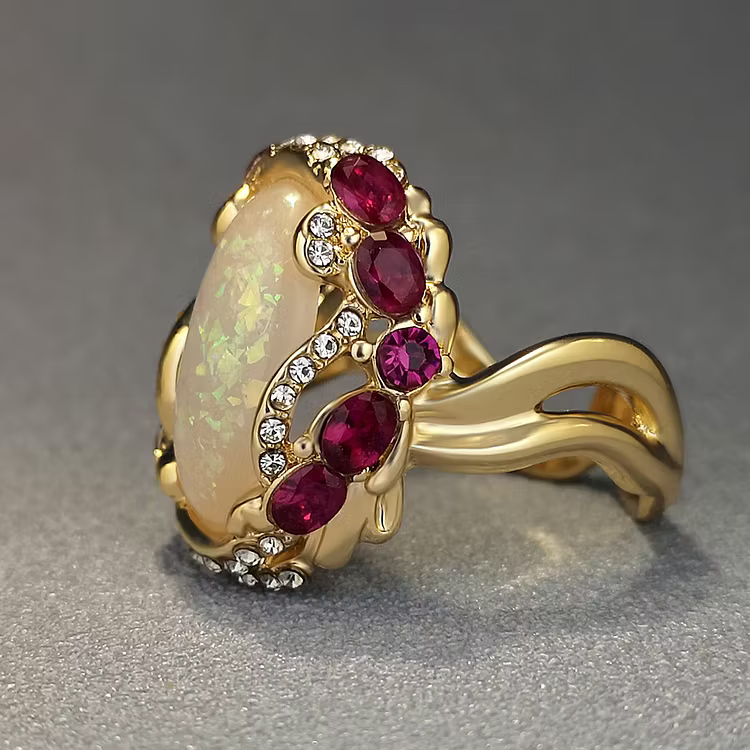 Aoaome Vintage Australian Treasure Diamond Set Gold Rings